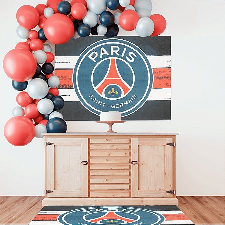 Painel GIGANTE Decoração Festa PSG em TNT 1,40m
