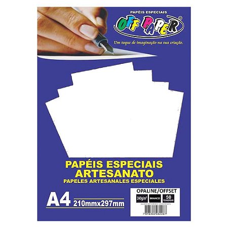 50 Folhas papel artesanato OPALINE/OFFSET A4 240G