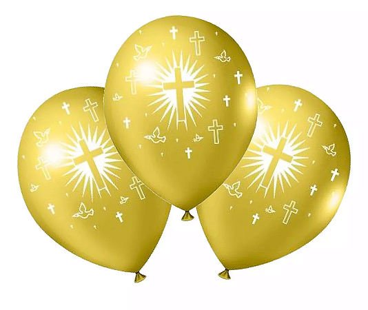 25 Bexigas Balão Batizado primeira comunhão Religioso festa