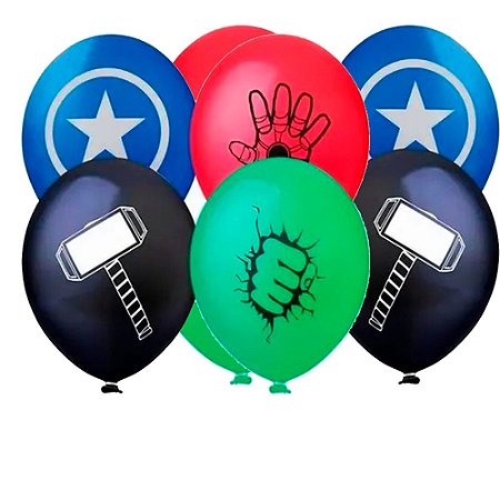 25 Bexigas Balão VIngadores N9 Decoração festa Herois