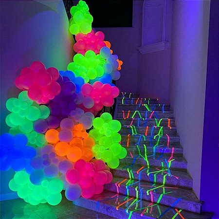 25 Bexigas Balão Neon n9 Decoração Festa Neon mais brilho