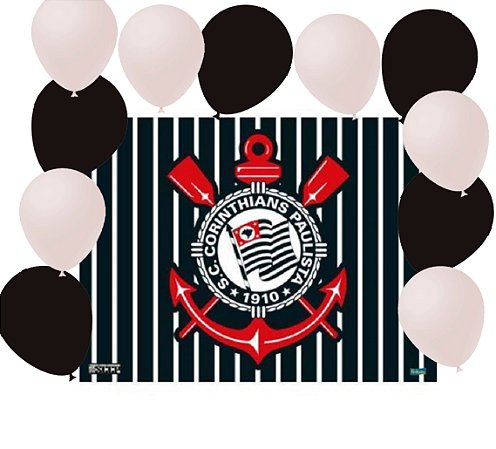 Kit festa completo 101 Pçs Decoração Corinthians festa