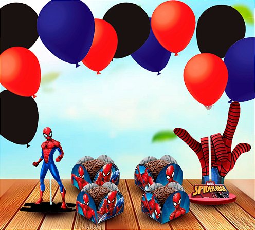Kit Festa COMPLETO 202 pçs Decoração Homem Aranha