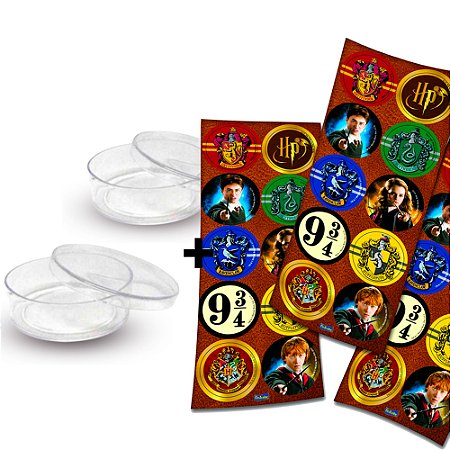 Kit decoração festa Harry potter 30 adesivos + 20 Latinhas