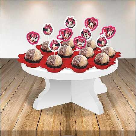 Topper Tegs para doces Decoração Minnie Mouse Disney em EVA