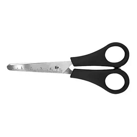 TESOURA ESCOLAR PRETA INOX 130MM CABO PRETO
