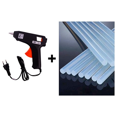 Kit Cola quente 5 Bastão fina + Pistola de cola quente