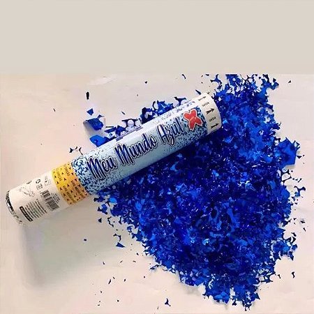 LANCA CONFETES 30 CM CHA REVELAÇÃO AZUL MENINO
