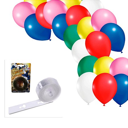 Kit Decoração Festa Arco Desconstruido Fita 5m + 50 balões
