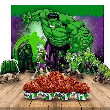 Kit festa completo 107 pçs decoração Hulk Aniversário