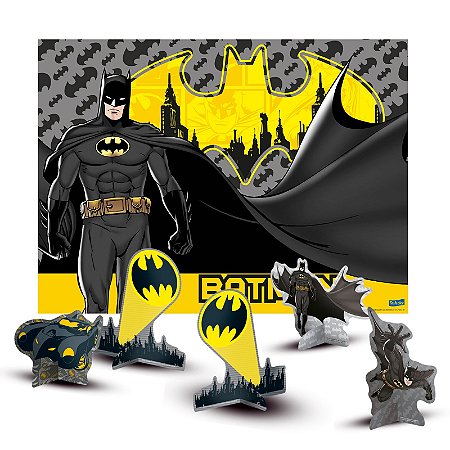 Kit Festa Batman Decoração Anive Painel Gigante + 8 Display