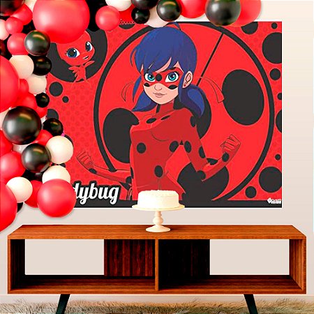 Painel Tnt Gigante  Decoração Ladybug Festa 1,40m