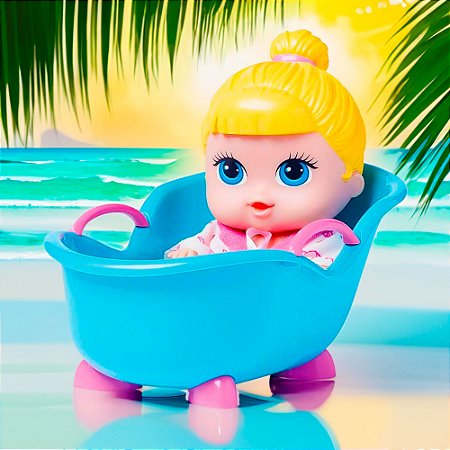 Boneca Babys Collection Com Mini Banheira banho divertido