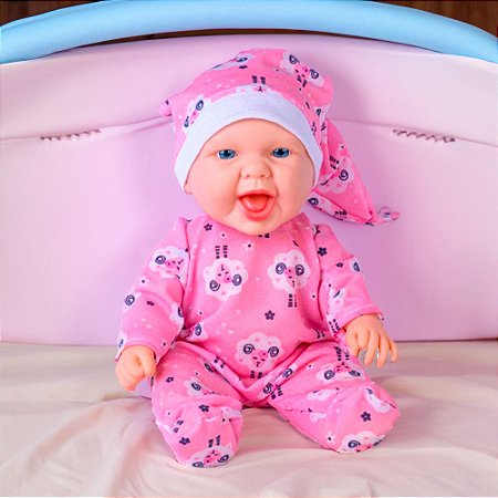 Boneca Bebê Baby Fofura Com Touca cheirinho divertido brinca