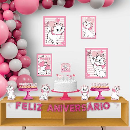 Kit Festa Gatinha Marie - Decoração De Aniversário