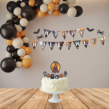 Faixa Bandeirola Decoração Halloween Festa Happy Halloween