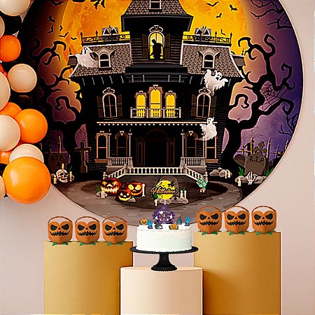 Caixa Decoração Halloween Festa Cestinha Abobora 3uni