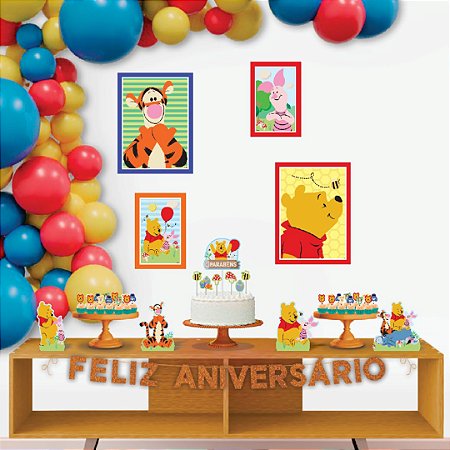 Kit festa Ursinho Pooh Decoração Aniversário completa 40pçs