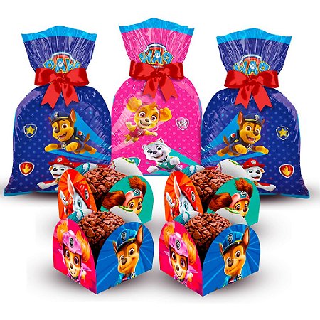 Kit Festa Patrulha Canina Decora 50 Forminhas +8 Sacolas