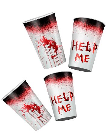 8 Copos aniversário HALLOWEEN decoração festas terror 180 ML