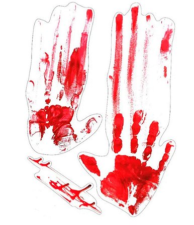 ADESIVOS GRANDE MÃOS DE SANGUE DECORAÇÃO HALLOWEEN