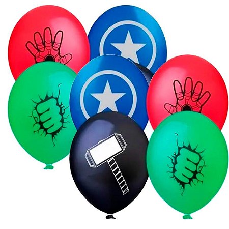 50 Bexigas Balão VIngador N11 Decoração festa Herois mais cor