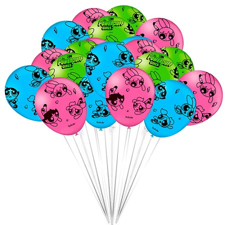 50 Balões Bexigas Meninas Super Poderosas Decoração Festa 9"