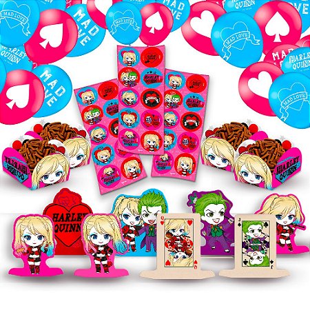 Kit festa 103pçs decoração Alerquina aniversário Arlequina