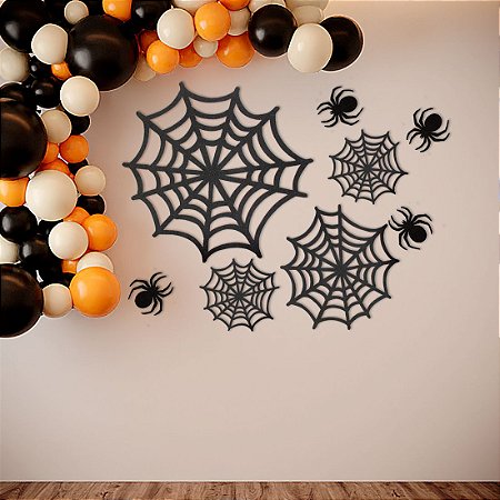 Kit Paineis Teias Decoração Halloween festa 29x31cm