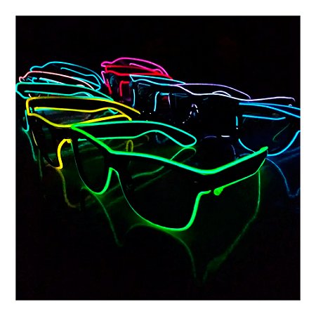 Óculos Com Led Rave Balada Festa Neon resistente