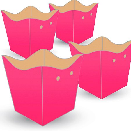 8 Cachepot Papel Decoração Festa Rosa mais cor