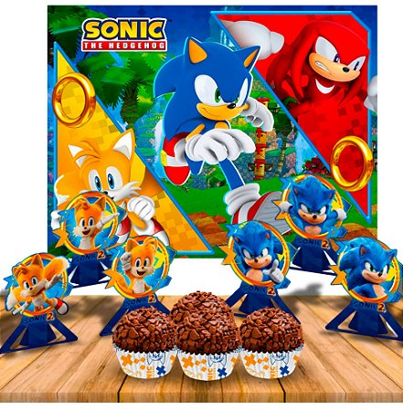 Kit festa completo 107itens Decoração Sonic aniversário