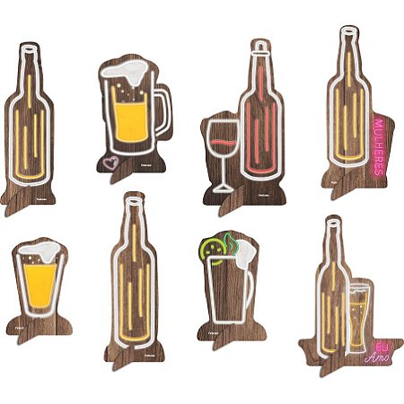 Decoração Display de mesa BOTECO DELAS 8 Unidades festa