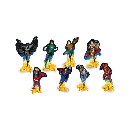 Decoração Display de mesa  LIGA DA JUSTIÇA 8 Unidades festa