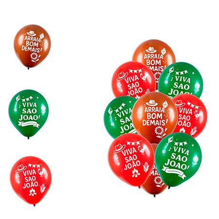 25 Bexigas balão n9 Decoração JUNINA FESTA JULINA
