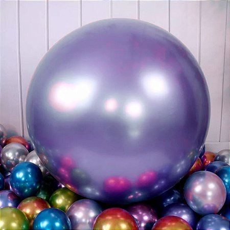 Balão Bexigão BIG 250" VIOLETA CROMADO Melhor festa