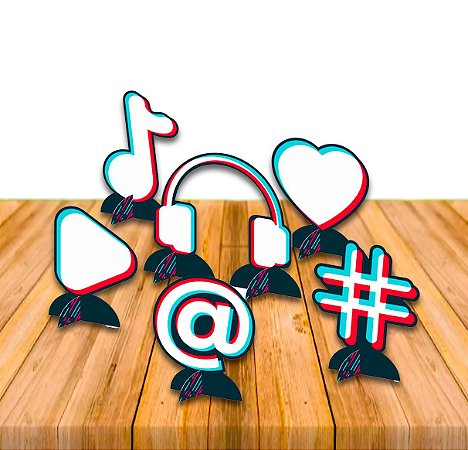 6 Display De mesa MUSIC MOVE Decoração Tik Tok Festa Anivers