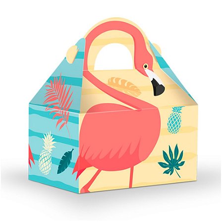 10 uni Caixa Lembrancinha Surpresa Decoração Flamingo Festa