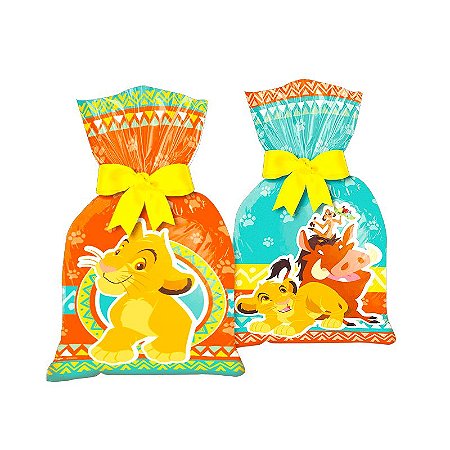 8 Sacolas surpresa Lembrancinhas Rei Leão decoração