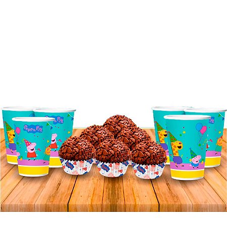 kit festa Peppa Pig Decoração 12 Copos + 100 Forminhas n5