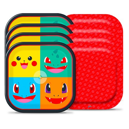Pratos 18cm POCKET MONSTERS Decoração Pokemon Festa 8un