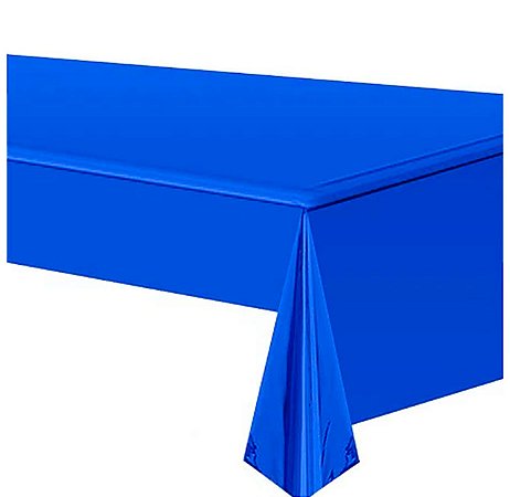 TOALHA DE MESA METALIZADA PARA FESTA  AZUL CLARO 1,37x1,83m