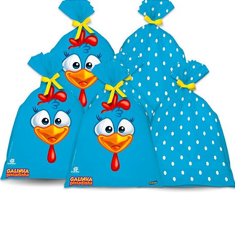 8 Sacolas Surpresa Decoração Galinha Pintadinha