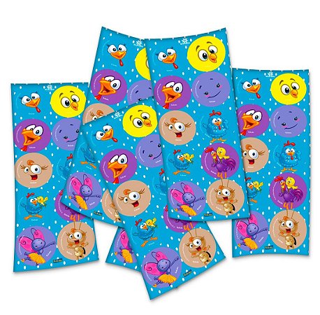 30 Adesivos redondo decoração Galinha Pintadinha festa