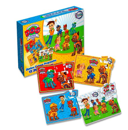 Jogo Quebra Cabeças Dog Patrol Patrulha Can Progressivo