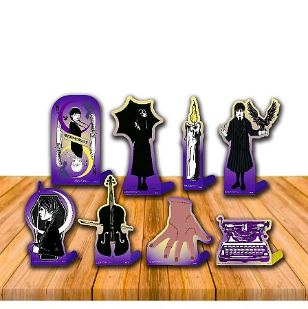 8 Display de mesa Decoração Wandinha festa aniversário