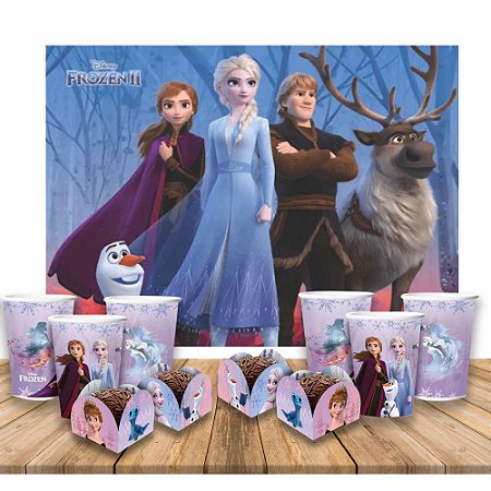 Kit Festa Completo 58 Pçs Decoração Frozen Aniversário
