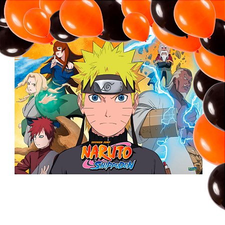 Kit Decoração de Festa Naruto Completo Painel Grande