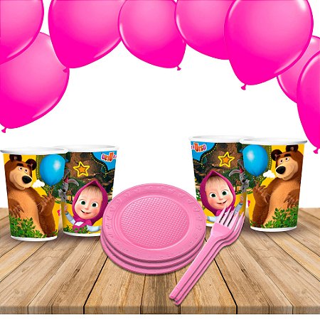 Kit festa completo 93 itens Decoração Masha E o Urso anive