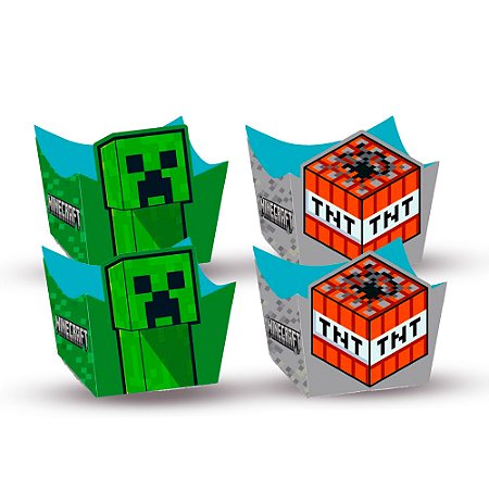 24 Forminhas para Doces Decoração Minecraft Festa